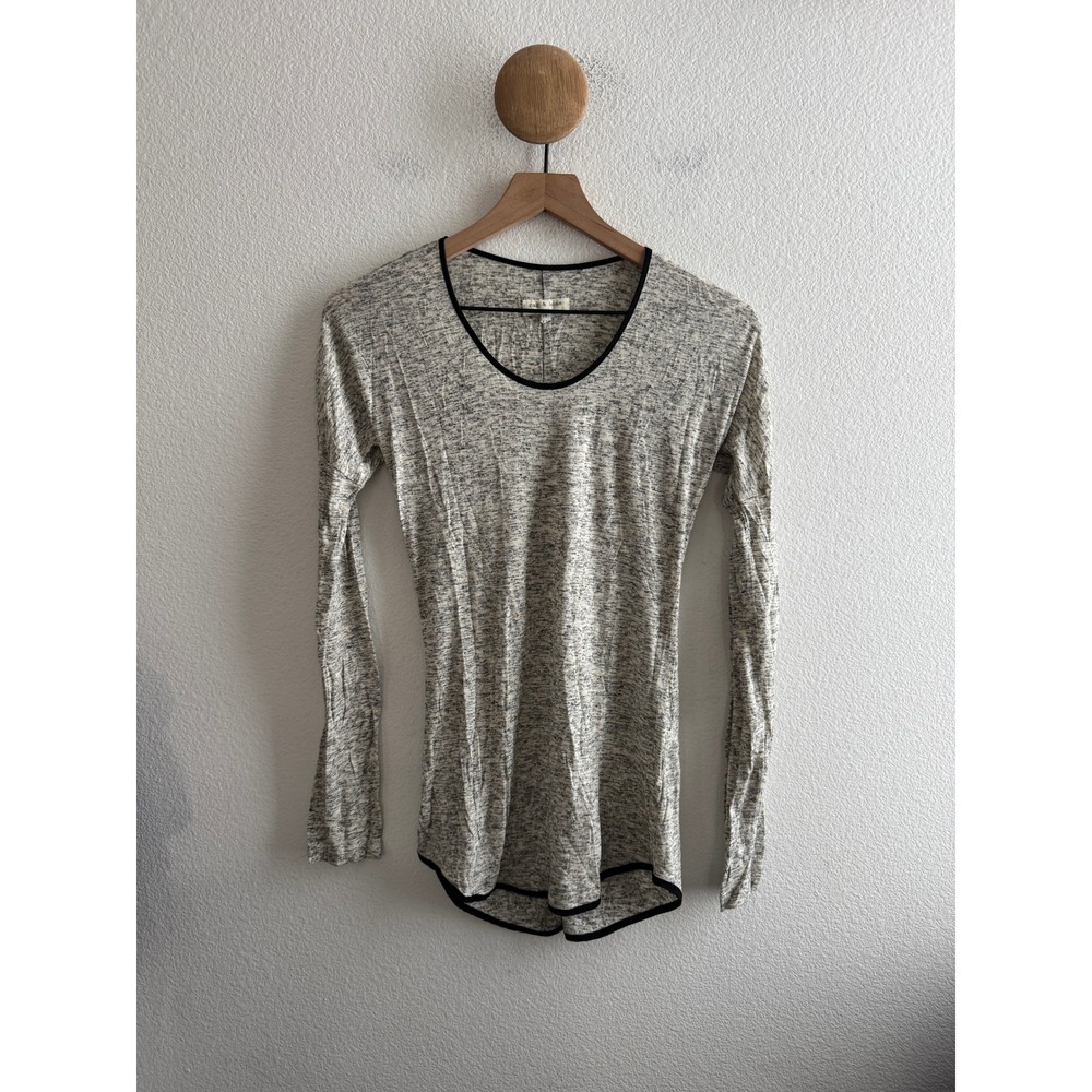 Rag & Bone Space Dye Long Sleeve Shirt Black Trim Size Small